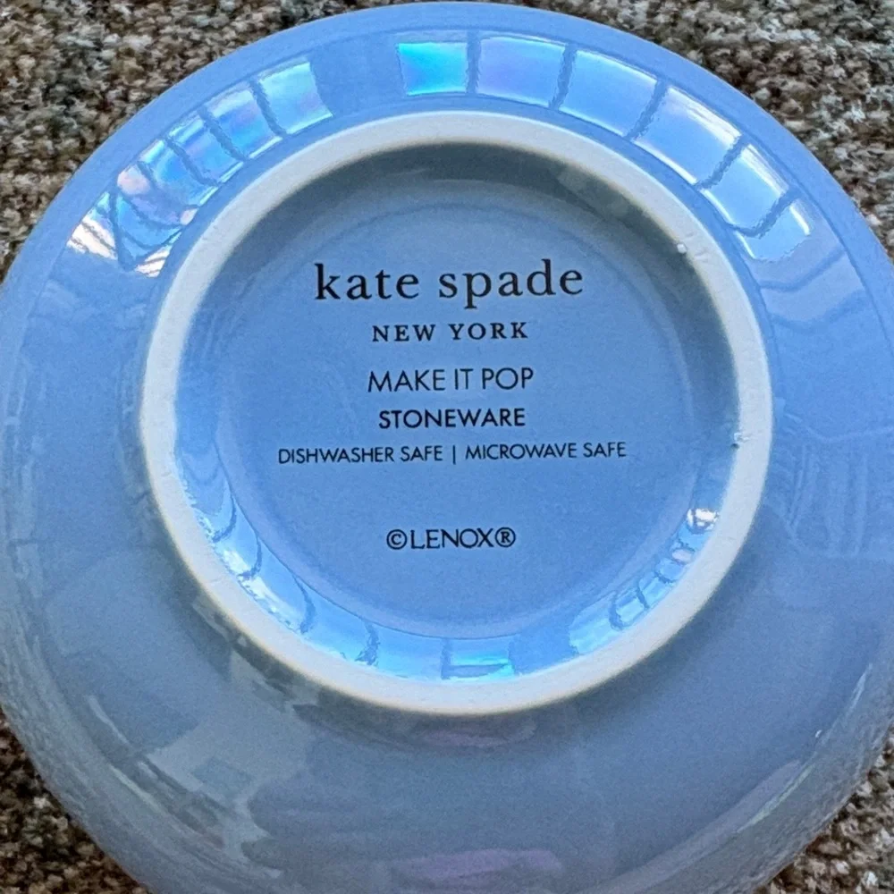 Lenox Kate Spade Blue Make It Pop 'Diced' Ceramic Bowl